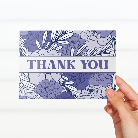Graceful Mailers Other - 100 Pack Lavender Dream Thank You Note Cards | Blank Back Reseller Cards